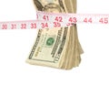 Bundle of cash getting squeezed Royalty Free Stock Photo