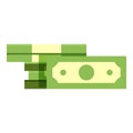 Bundle cash icon, flat style