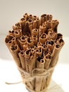 A bundle of Ceylon cinnamon (Cinnamomum zeylanicum) Royalty Free Stock Photo