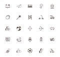 Bundle of child toys set icons line style