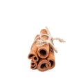 Bundle of cinnamon sticks on white background. Royalty Free Stock Photo