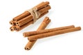 Bundle of cinnamon sticks on white Royalty Free Stock Photo