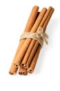 Bundle of cinnamon sticks on white Royalty Free Stock Photo