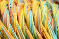 Colored cable and wires in electrical network Royalty Free Stock Photo