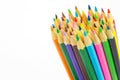 Bundle of colored pencils on white background Royalty Free Stock Photo