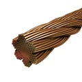 Bundle of copper wires 3d model Royalty Free Stock Photo