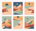 Bundle of creative abstract mountain landscapes mountain range cliffed coast backgrounds