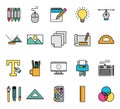 bundle of creative ideas set icons Royalty Free Stock Photo