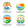 Bundle creative real estate logo collection