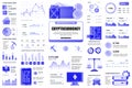 Bundle cryptocurrency mining infographic UI, UX, KIT elements. Different charts, diagrams, workflow, flowchart, timeline, schemes Royalty Free Stock Photo