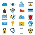 bundle of cyber security colorful set icons