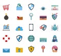 bundle of cyber security colorful set icons