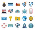 bundle of cyber security colorful set icons