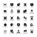Bundle of Data Science glyph Vector Icons Royalty Free Stock Photo