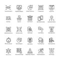Bundle of Data Science Line Vector Icons Royalty Free Stock Photo