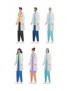 bundle of doctors icons on a white background