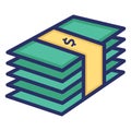 Bundle of dollars  Isolated Vector icon which can easily modify or edit Royalty Free Stock Photo
