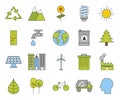 bundle of eco friendly set icons