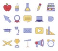 bundle of education set icons