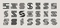 Bundle of elegant line initial letter S logo Royalty Free Stock Photo