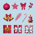 bundle of eleven happy merry christmas icons