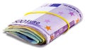 Bundle of Euro banknotes