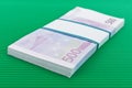 Bundle of 500 Euro banknotes