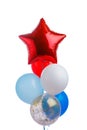 bundle of festive balloons, isolated on white Royalty Free Stock Photo