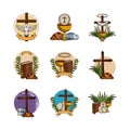 Bundle of first communion set icons