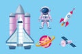 bundle of five space set icons