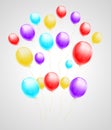 Bundle of flying multicolored balloons Royalty Free Stock Photo