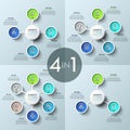 Bundle of four infographic design layouts