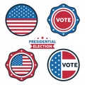 Bundle of four usa presidential election icons Royalty Free Stock Photo