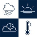 Bundle of four weather line style icons