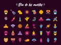 Bundle of fourty dia de los muertos set icons