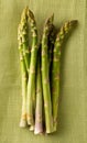 Bundle of fresh cut raw, uncooked green asparagus vegetable