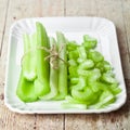 Bundle of fresh green celery stems Royalty Free Stock Photo