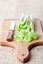 Bundle of fresh green celery stems Royalty Free Stock Photo