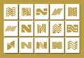 Bundle of geometric line abstract letter N logo design
