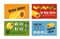 Bundle get cheap burritos loyalty card template vector Mexican fast food delivery service