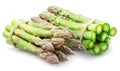 Bundle of green asparagus spears isolated on white background Royalty Free Stock Photo