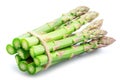 Bundle of green asparagus spears isolated on white background Royalty Free Stock Photo