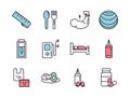 Bundle of healthy lifestyle icons Royalty Free Stock Photo