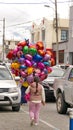 Bundle of helium balloons