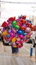 Bundle of helium balloons