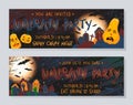 Bundle of horizontal Halloween banners Royalty Free Stock Photo