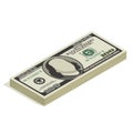 Bundle of hundred-dollar bills, bundle of banknotes, pile of cash, paper money Royalty Free Stock Photo