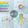 Bundle of 4 infographic design templates