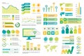 Bundle infographic elements data visualization vector design template. Can be used for steps, business processes, workflow, Royalty Free Stock Photo