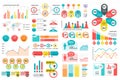 Bundle infographic elements data visualization vector design template. Can be used for steps, business processes, workflow, Royalty Free Stock Photo
